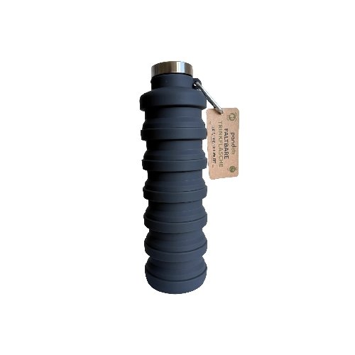 Pandoo Skl&aacute;dac&iacute; silikonov&aacute; l&aacute;hev na pit&iacute; 700 ml čern&aacute;