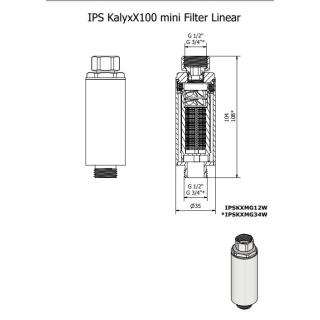 Sprchov&yacute; vodn&iacute; filtr IPS Kalyxx MINI 100 1/2" s 99,9 % ochranou proti vodn&iacute;mu kameni - vertik&aacute;ln&iacute; proveden&iacute; (SPRCHY, WC, ZAHRADN&Iacute; KOHOUTY) obr.5