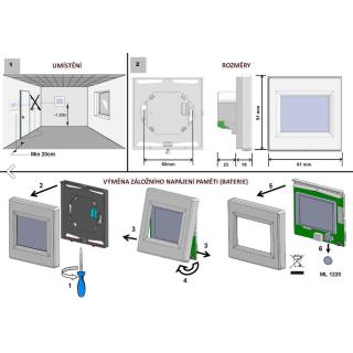 Dotykový pokojový TERMOSTAT FENIX TFT WI-FI RF (černý) obr.2