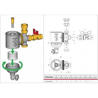 Magnetický filtr Giacomini R146C - 1" (DN25) obr.5