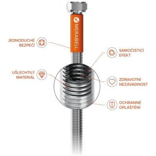 Nerezov&aacute; flexi hadice k WC MERABELL Aqua Profi G3/8&rdquo; &ndash; G3/8&rdquo; 80 cm (toaletn&iacute;) obr.1