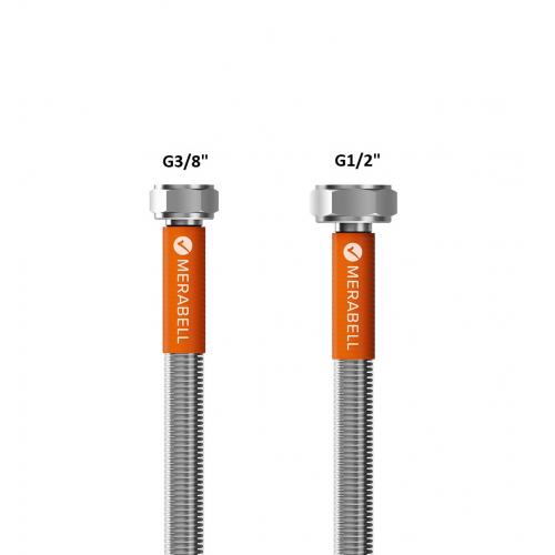 Nerezov&aacute; flexi hadice k WC MERABELL Aqua Profi G3/8&rdquo; &ndash; G1/2&rdquo; 35 cm (toaletn&iacute;)