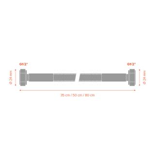 Nerezová flexi hadice k WC MERABELL Aqua G1/2” – G1/2” 50cm obr.4