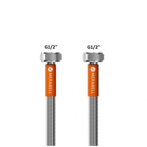 Nerezov&aacute; flexi hadice k WC MERABELL Aqua Profi G1/2&rdquo; &ndash; G1/2&rdquo; 80 cm (toaletn&iacute;)