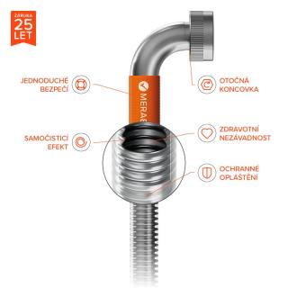 Nerezová hadice k pračce a myčce Merabell Aqua G3/4” - G3/4” 125cm obr.1