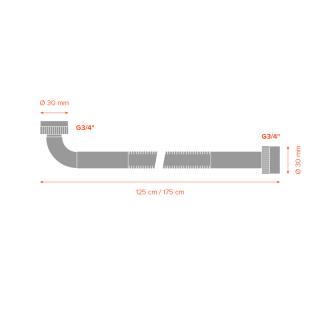 Nerezov&aacute; hadice k pračce a myčce Merabell Aqua Profi G3/4&rdquo; - G3/4&rdquo; 125cm obr.2