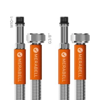 Nerezov&eacute; hadice k baterii MERABELL Aqua Profi G3/8&rdquo; &ndash; M10x1 L 35 cm - sada (vodovodn&iacute; baterie)