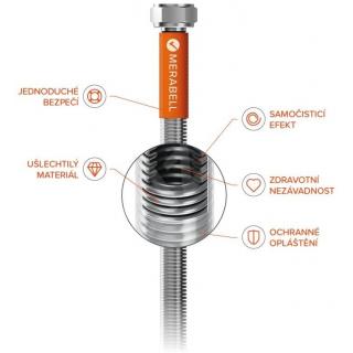Nerezové hadice k baterii MERABELL Aqua  G3/8” – M10x1 L 50 cm - sada obr.1