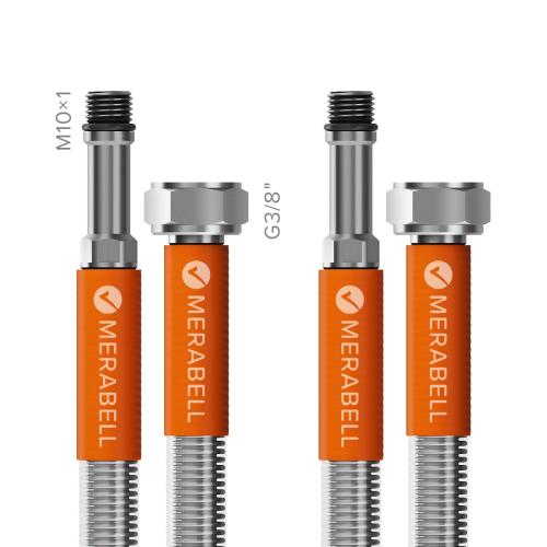 Nerezov&eacute; hadice k baterii MERABELL Aqua Profi G3/8&rdquo; &ndash; M10x1 L 50 cm - sada (vodovodn&iacute; baterie)