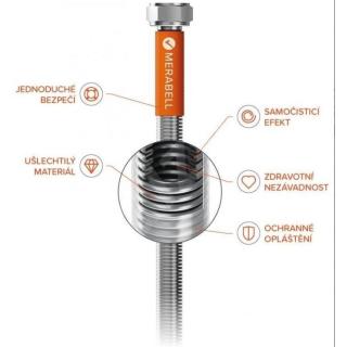 Nerezov&eacute; hadice k baterii MERABELL Aqua Profi G3/8&rdquo; &ndash; M10x1 L 70 cm - sada (vodovodn&iacute; baterie) obr.1