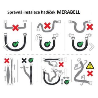 Nerezov&eacute; hadice k baterii MERABELL Aqua Profi G3/8&rdquo; &ndash; M10x1 L 70 cm - sada (vodovodn&iacute; baterie) obr.2