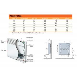 Klasický nástěnný elektrický konvektor Ecoflex TAC 10 obr.2