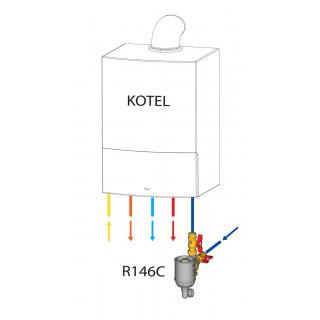 Magnetický filtr Giacomini R146C - 3/4" (DN20) s kulovým kohoutem R254P 3/4"F x 3/4"M a teleskopickým šroubením R176P 3/4" obr.5